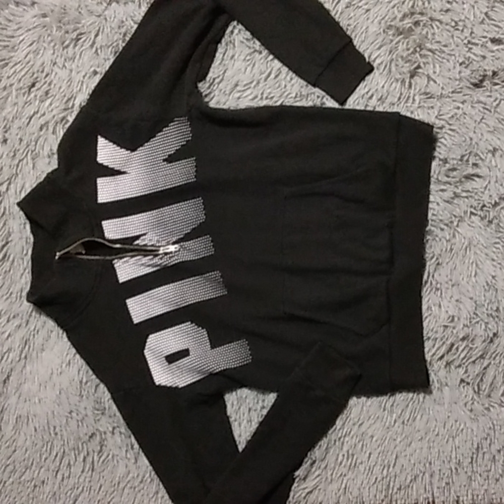pink victorias secret half zip hoodie